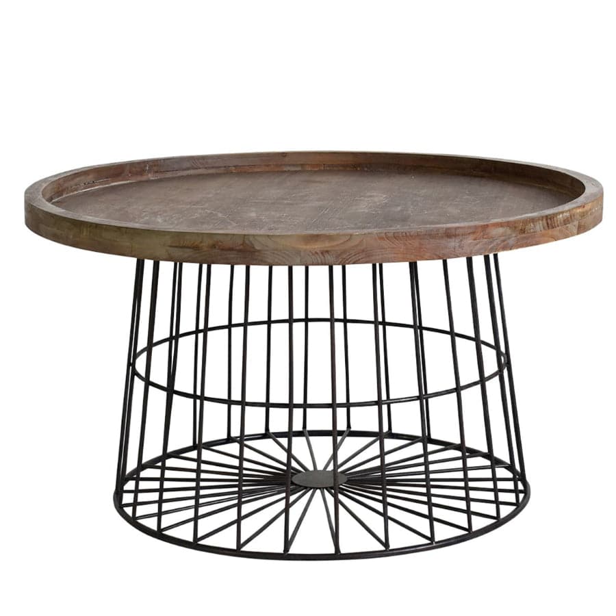 Industrial Wire and Wood Coffee Table - The Farthing