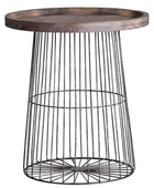 Industrial Wire and Wood Side Table - The Farthing