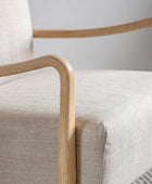 James Natural Linen and Oak Wood Arm Chair - The Farthing