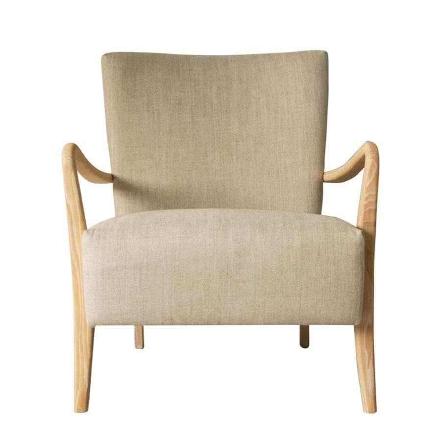 James Natural Linen and Oak Wood Arm Chair - The Farthing