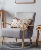 James Soft Grey Linen and Oak Wood Arm Chair - The Farthing