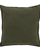 Khaki Green linen Square Cushion - The Farthing