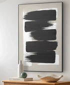 Large Abstract Brushstrokes Framed Canvas Print - The Farthing