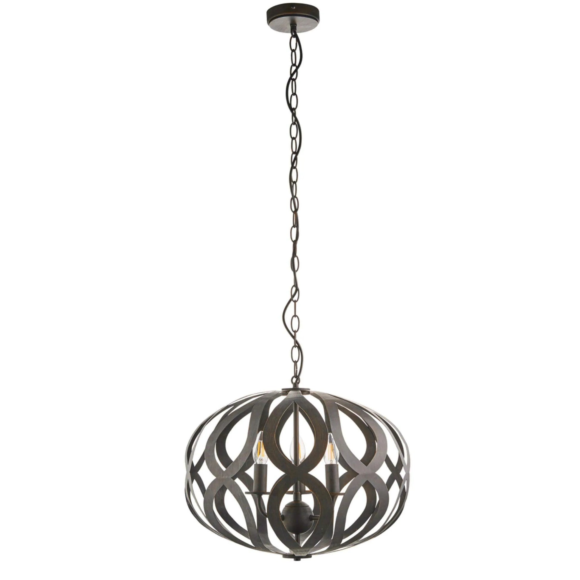 Large Antique Brushed Bronze Effect Shapes Pendant Light - The Farthing