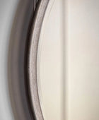Large Antique Silver Round Wall Mirror - The Farthing