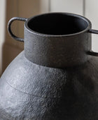 Large Antiqued Patina Black Vase - The Farthing