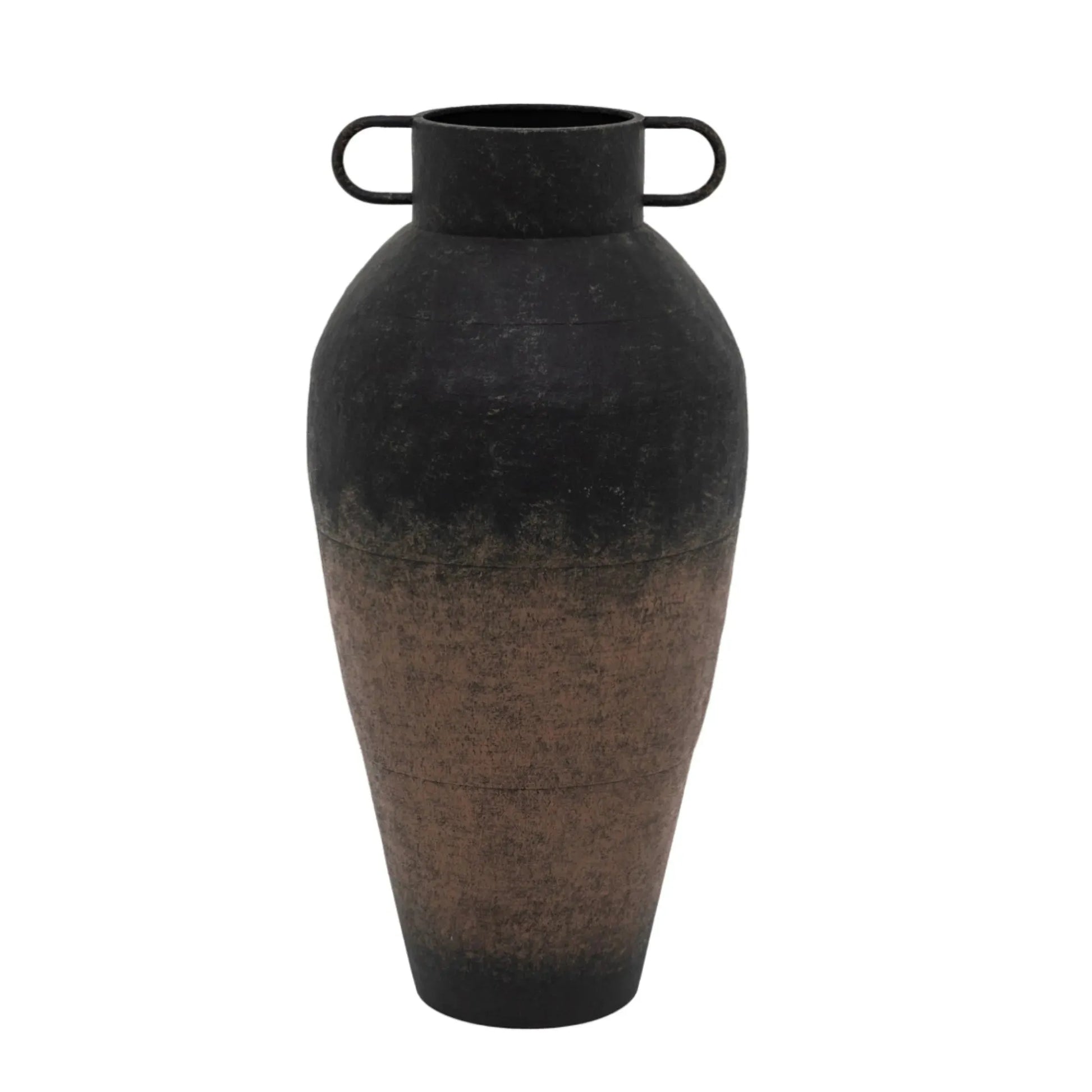 Large Antiqued Patina Black Vase - The Farthing