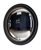 Large Black & Gold Round Convex Mirror - The Farthing