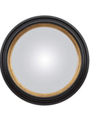 Large Black & Gold Round Convex Mirror - The Farthing