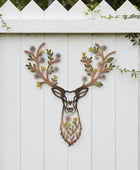 Large Colourful Stag Garden Wall Art - The Farthing