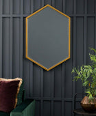 Large Distressed Gold Hexagon Mirror - The Farthing