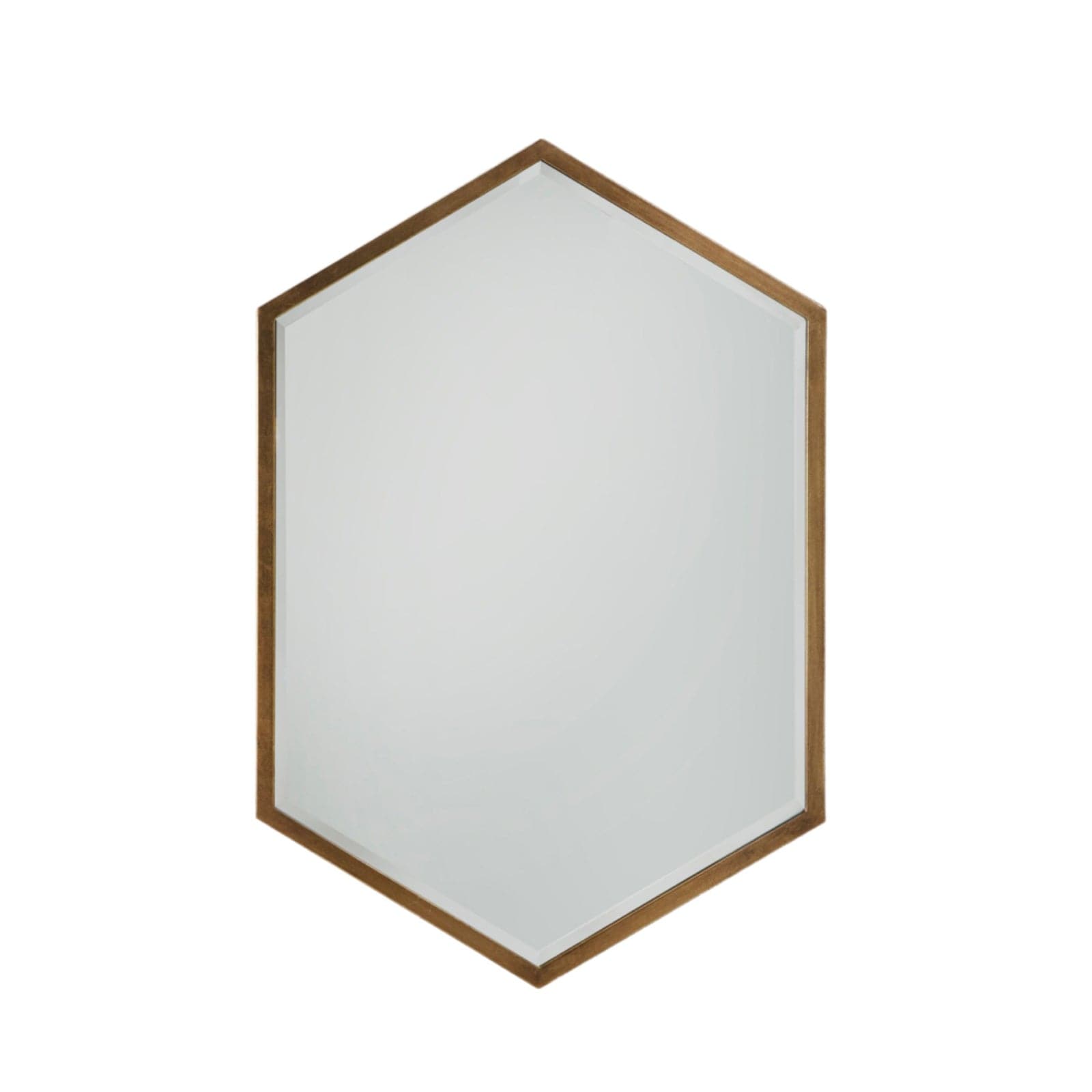 Large Distressed Gold Hexagon Mirror - The Farthing