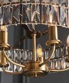 Large Faceted Glass & Antique Brass Pendant Light - The Farthing