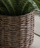 Large Faux Green Fern in Wicker Pot - The Farthing