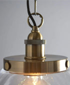 Large Glass Dome & Aged Brass Pendant Light - The Farthing