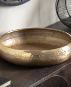 Large Hammered Metal Gold Bowl - The Farthing