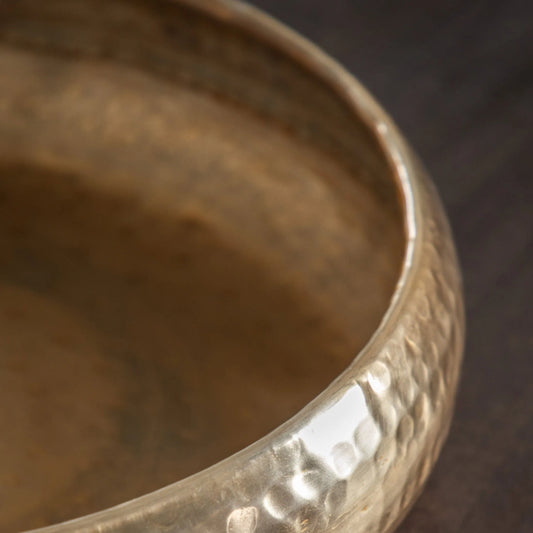 Large Hammered Metal Gold Bowl - The Farthing