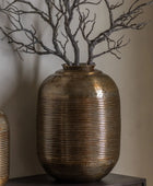 Large Hammered Metal Gold Vase - The Farthing