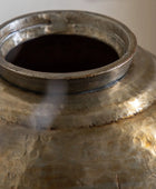 Large Hammered Metal Gold Vase - The Farthing