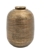 Large Hammered Metal Gold Vase - The Farthing