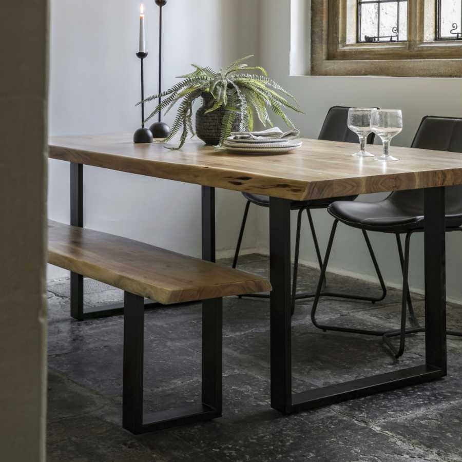 Large Industrial Loft Acacia Wood Dining Table (6 - 8 seater) - The Farthing