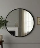 Large Round Black Frame Mirror