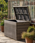 Large Slate Grey Woven Outdoor Storage Box - The Farthing