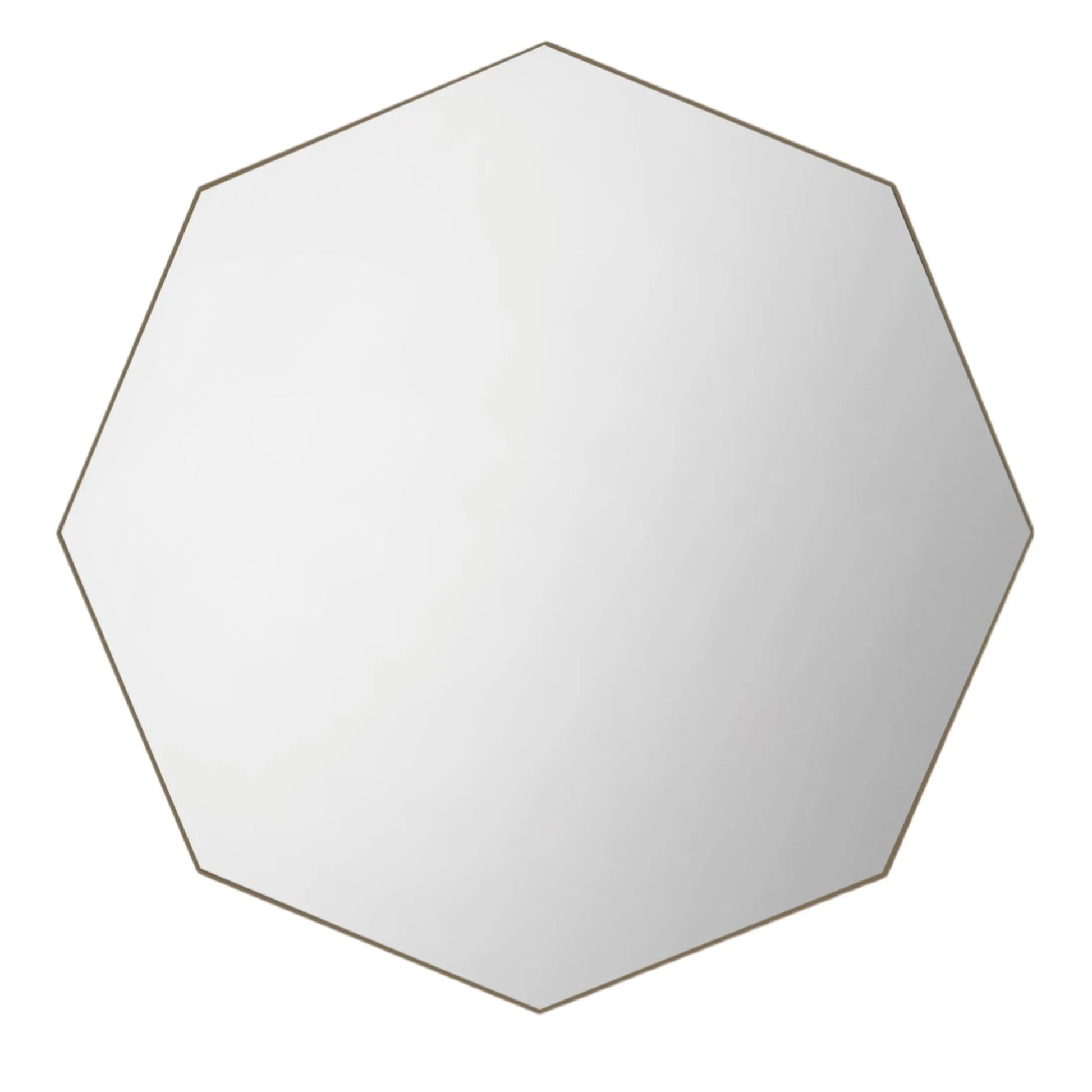 Large Slim Soft Gold Framed Octagonal Wall Mirror - The Farthing