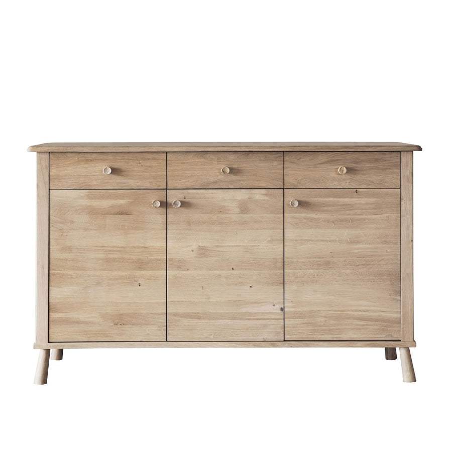 Light Oak 3 Door 3 Drawer Sideboard - The Farthing