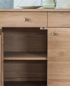 Light Oak 3 Door 3 Drawer Sideboard - The Farthing