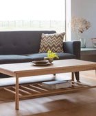 Light Oak Rectangle Spindle Shelf Coffee Table - The Farthing