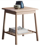 Light Oak Square Spindle Shelf Side Table - The Farthing