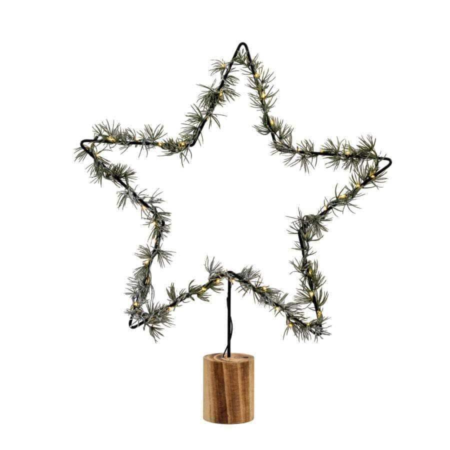 Light Up LED Festive Star on Pine Base - The Farthing