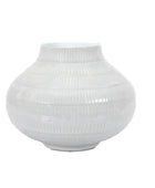 Linear Textured Soft Grey Vase - The Farthing