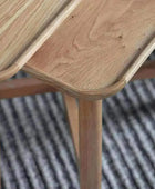 Lipped Rectangular Oak Nestling Table Set - The Farthing