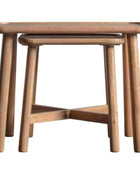 Lipped Rectangular Oak Nestling Table Set - The Farthing