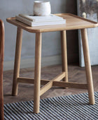 Lipped Top Oak Side Table - The Farthing