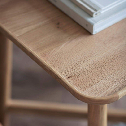 Lipped Top Oak Side Table - The Farthing