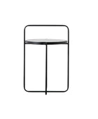 Looped Top Black Metal Side Table with Glass Top - The Farthing