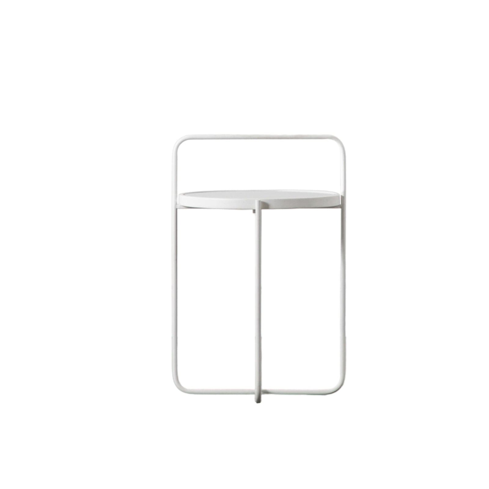 Looped White Metal and Mirrored Top Side Table - The Farthing