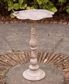 Low Distressed Metal Bird Table - The Farthing