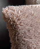 Luxurious Mauve Faux Fur Cushion - The Farthing