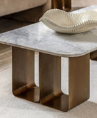 Marble Top Gold Looped Feet Coffee Table - The Farthing