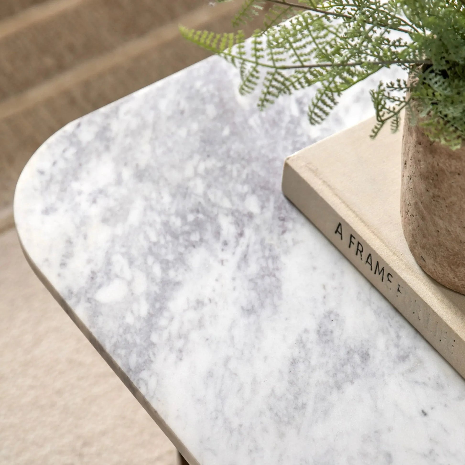 Marble Top Gold Looped Feet Coffee Table - The Farthing