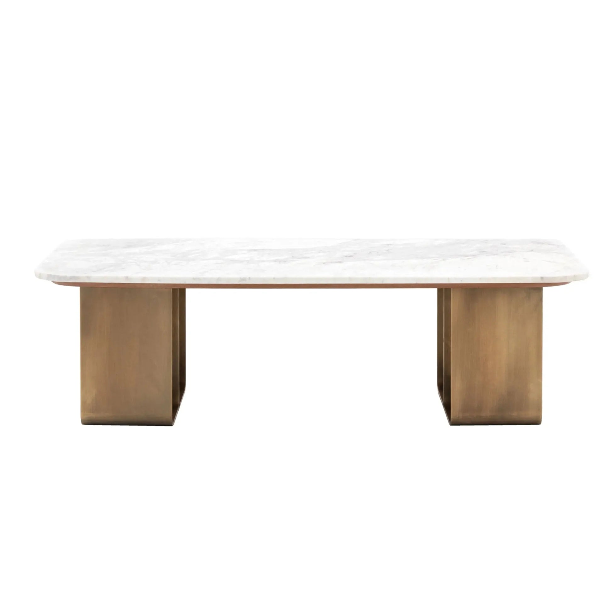 Marble Top Gold Looped Feet Coffee Table - The Farthing