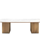 Marble Top Gold Looped Feet Coffee Table - The Farthing