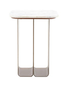 Marble Top Gold Looped Feet Side Table - The Farthing