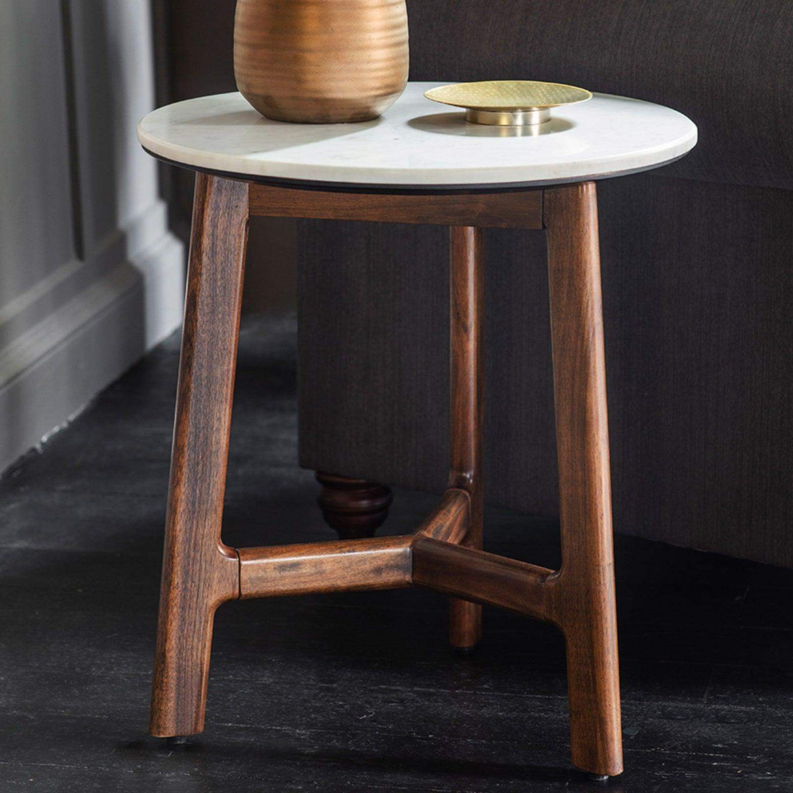 Mid century marble 2024 side table