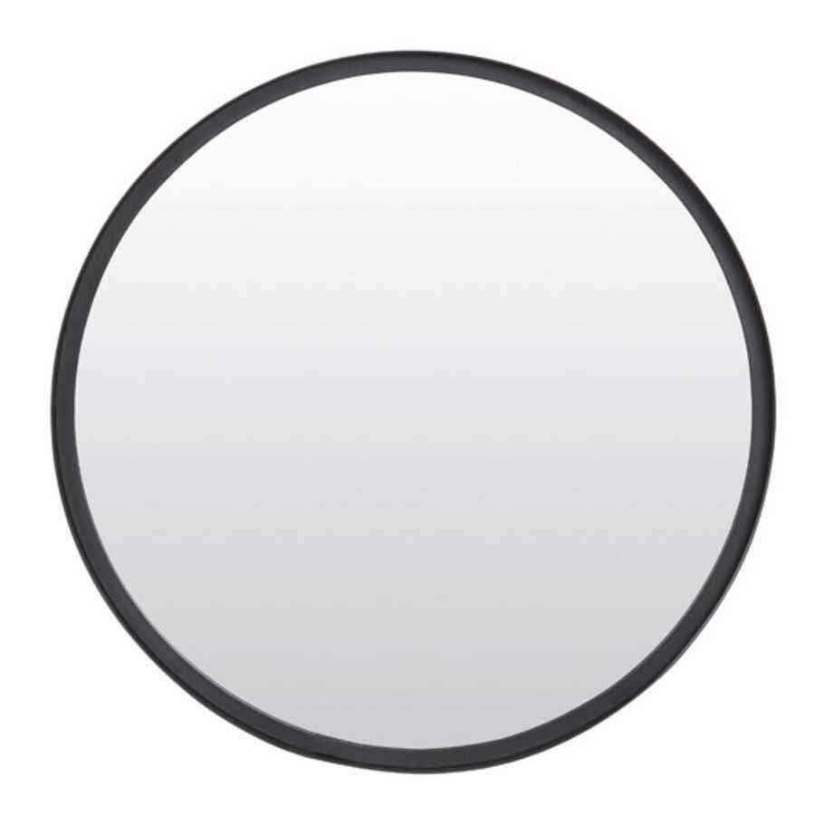 Matt Black Round Metal Wall Mirror - The Farthing