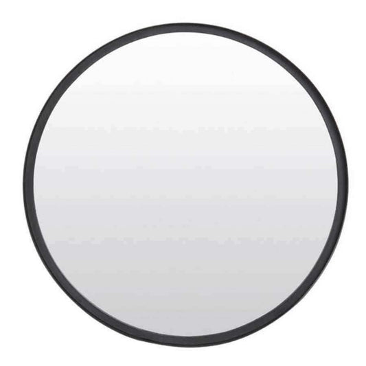 Matt Black Round Metal Wall Mirror - The Farthing